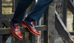 Mcclean - Navy Hand Painted / Choc Suede