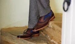 Mcclean - Red Hand Painted / Navy Suede