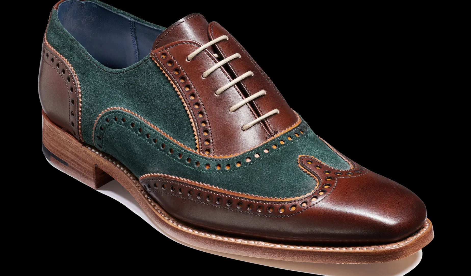 Spencer - Walnut Calf / Green Suede