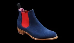 Violet - Navy Suede / Red Elastic