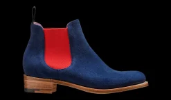 Violet - Navy Suede / Red Elastic