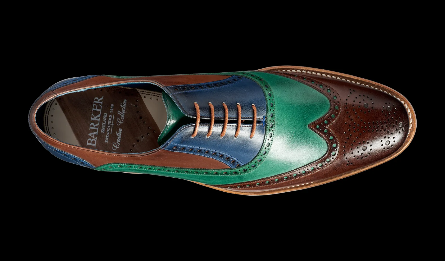 Valiant Multi - Ebony / Green / Blue Hand Painted
